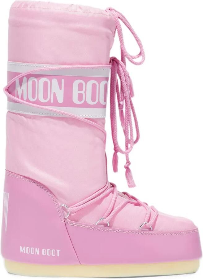 Moon Boot Kids Icon logo-print lace-up ski boots Roze