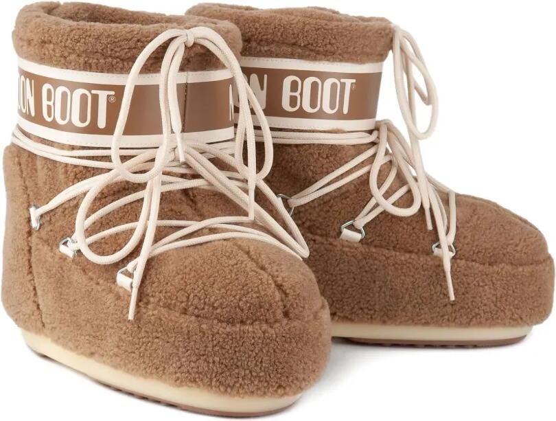 Moon Boot Kids Icon Low Camel veterlaarzen met logo Bruin