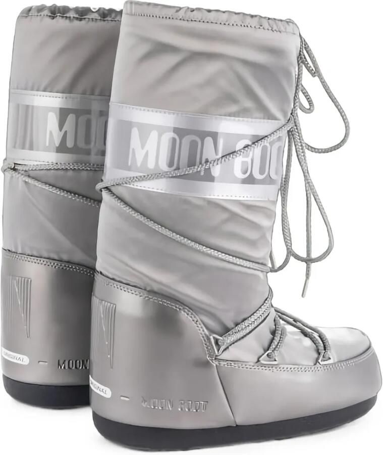 Moon Boot Kids Icon Low Glance zilveren satijnen laarzen - Foto 2