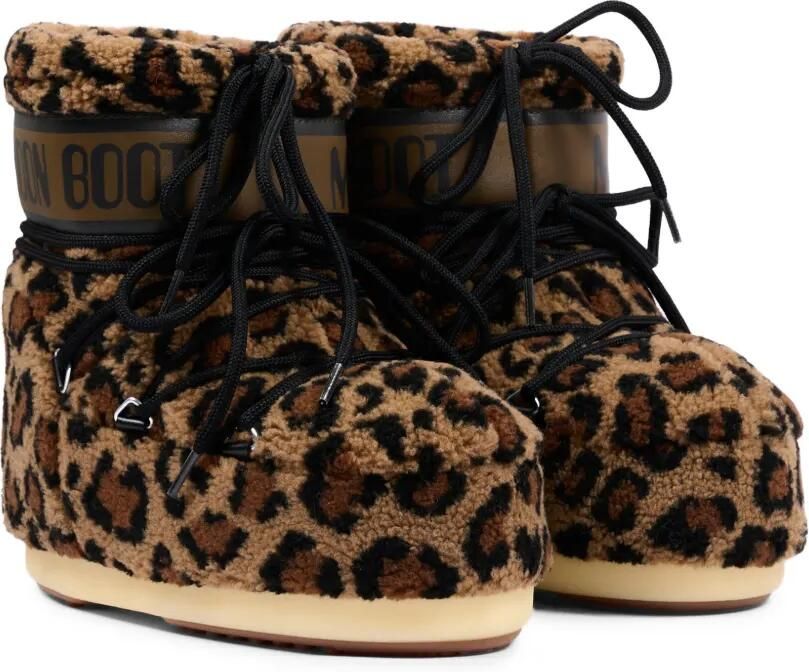 Moon Boot Kids Laarzen met luipaard-print en lammy-effect Bruin - Foto 4