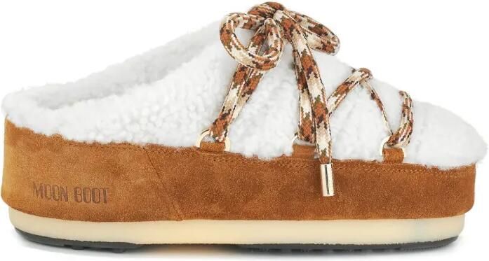 Moon Boot Kids Slippers met imitatiebont Bruin