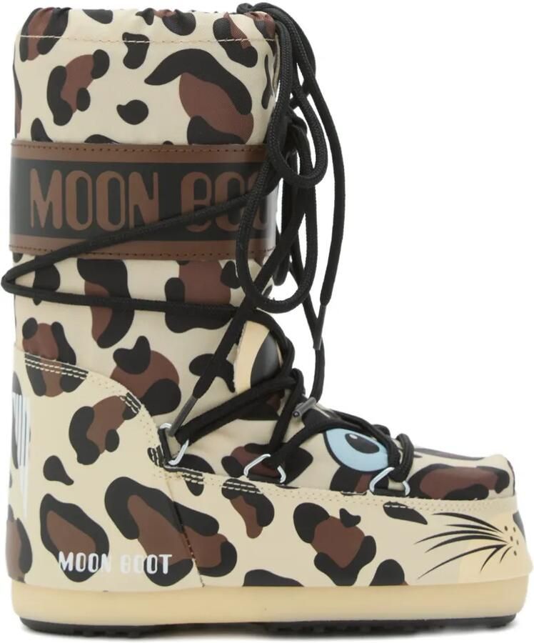 Moon Boot Kids Veterlaarzen met luipaardprint Beige