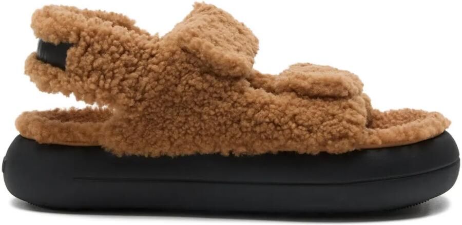 Moon Boot Lammy sandalen met klittenband Bruin