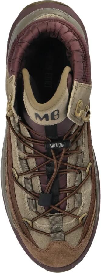 Moon Boot Moon247 XLace mid-top kaki en bruine sneakers - Foto 4