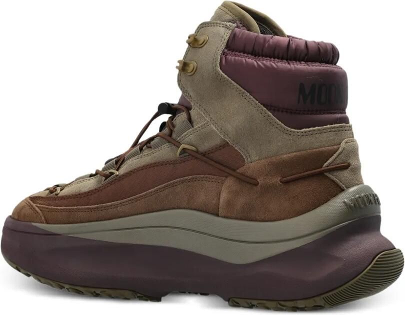 Moon Boot Moon247 XLace mid-top kaki en bruine sneakers - Foto 3