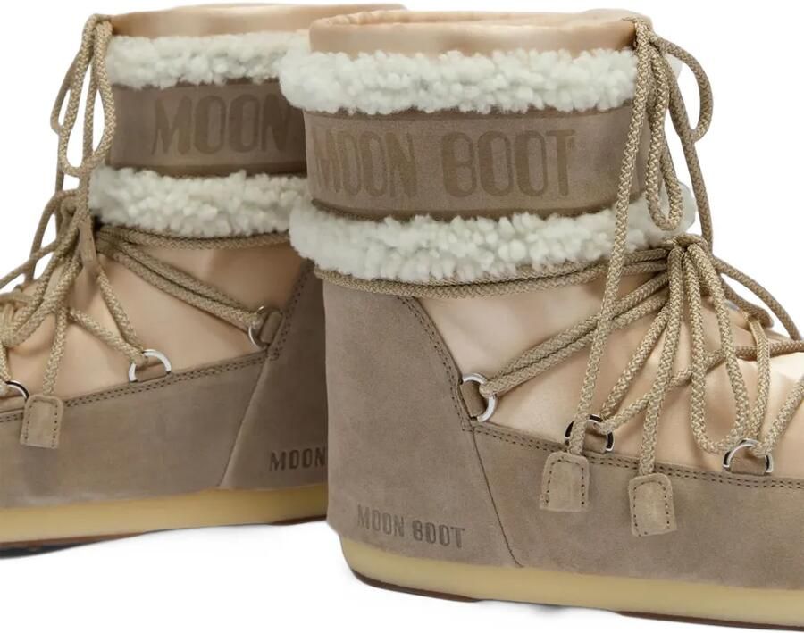 Moon Boot shearling-trim lace-up boots Beige - Foto 2