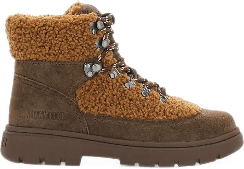 Moon Boot suede shearling-effect boots Bruin