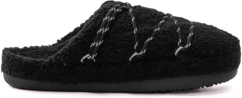 Moon Boot Teddy slippers met veters Zwart