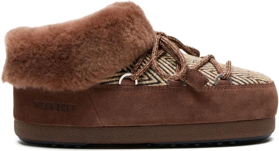Moon Boot x Guest In Residence EVX Chalet Cocoa muiltjes met bont Bruin