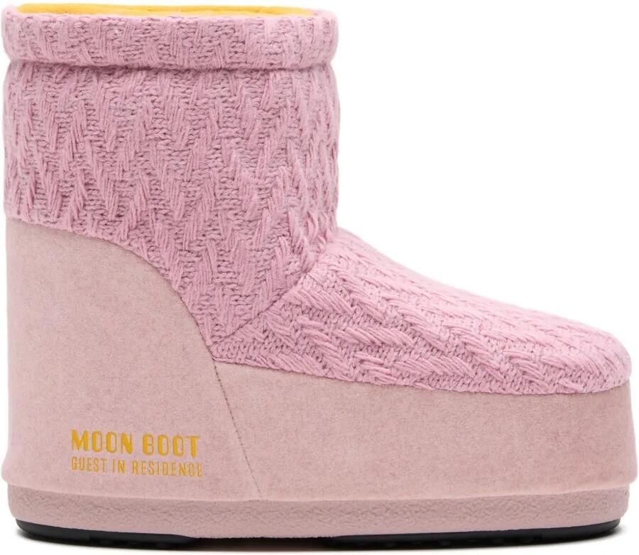 Moon Boot x Guest In Residence Icon gebreide enkellaarzen Roze