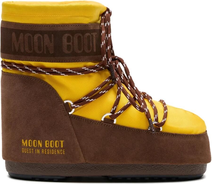 Moon Boot x Guest In Residence Icon Low nylon laarzen met zonnebloem en cacao Geel