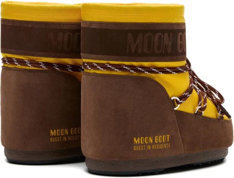 Moon Boot x Guest In Residence Icon Low nylon laarzen met zonnebloem en cacao Geel - Foto 3