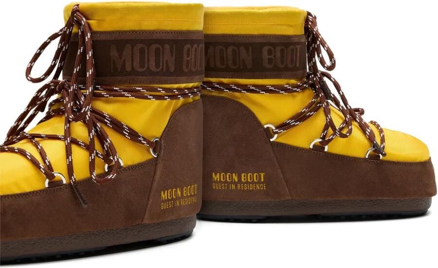 Moon Boot x Guest In Residence Icon Low nylon laarzen met zonnebloem en cacao Geel - Foto 4