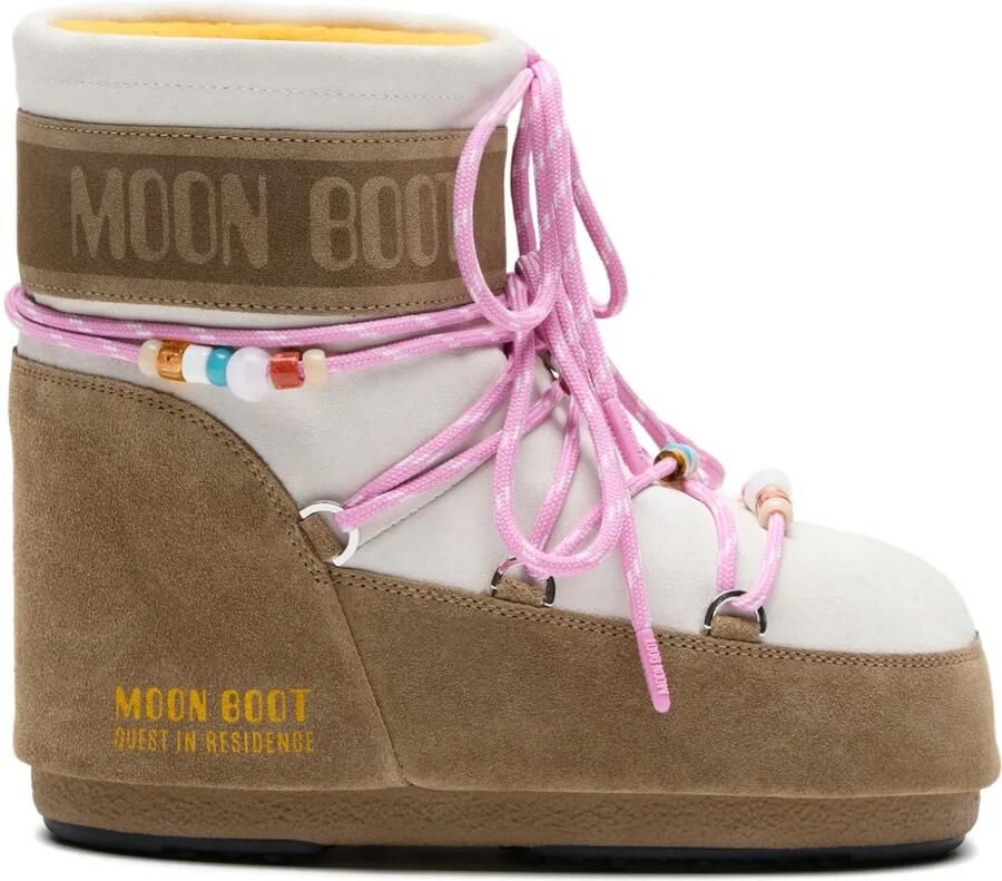 Moon Boot x Guest In Residence Icon Low suède laarzen met kralen Bruin
