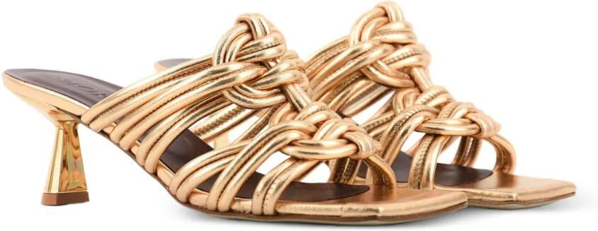 Morobé Anice geknoopte leren sandalen Goud - Foto 5