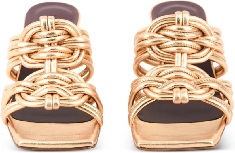 Morobé Anice geknoopte leren sandalen Goud - Foto 3