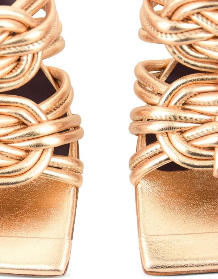 Morobé Anice geknoopte leren sandalen Goud - Foto 2