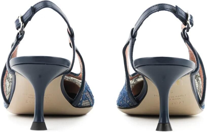 Morobé Delilah slingback pumps met kanten vlak Blauw - Foto 4