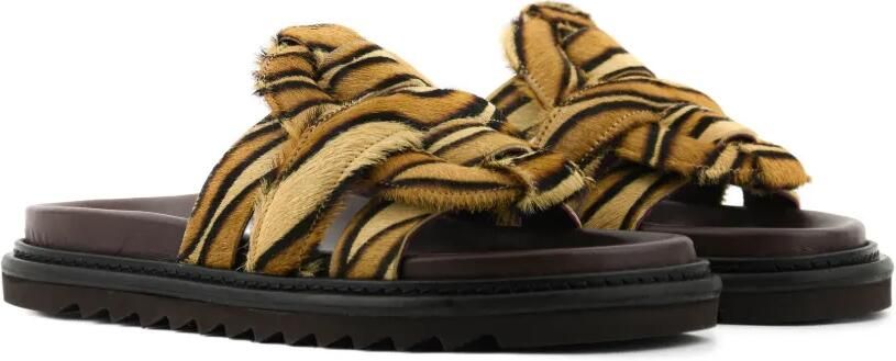 Morobé Emilia geweven sandalen met kalfshaar Beige - Foto 5