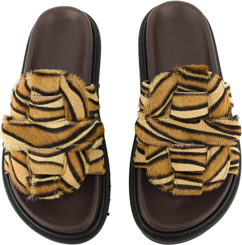 Morobé Emilia geweven sandalen met kalfshaar Beige - Foto 2
