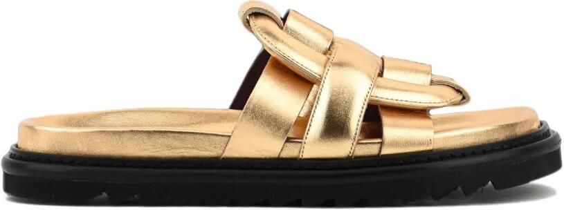 Morobé Emilia leren sandalen met metallic afwerking Goud