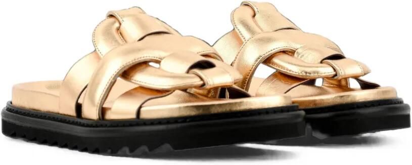 Morobé Emilia leren sandalen met metallic afwerking Goud - Foto 4