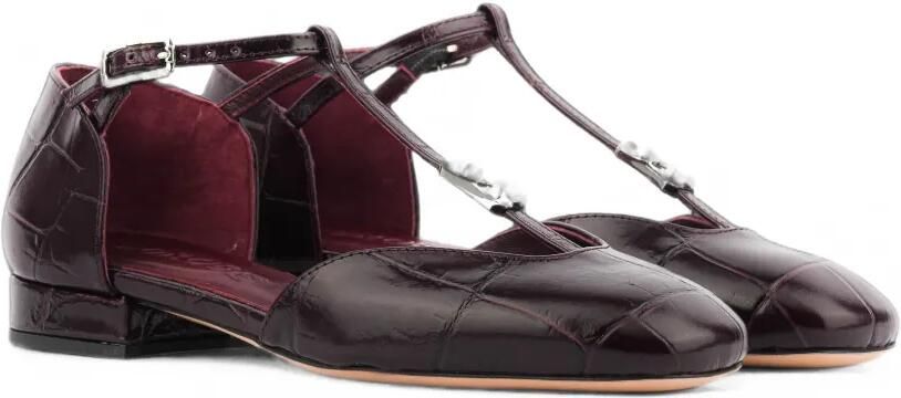 Morobé Florence Mary-Jane leren pumps met krokodillen-reliëf Rood - Foto 5