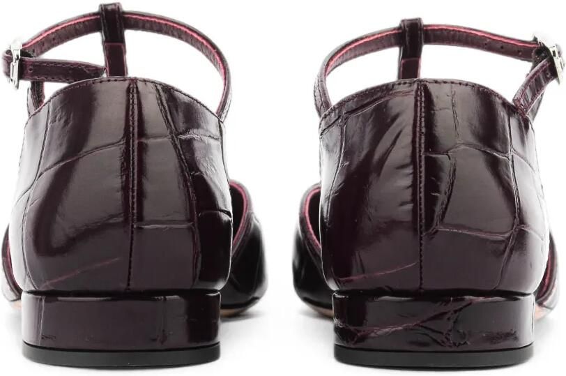 Morobé Florence Mary-Jane leren pumps met krokodillen-reliëf Rood - Foto 3