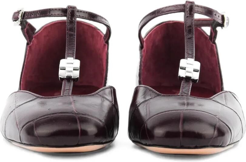 Morobé Florence Mary-Jane leren pumps met krokodillen-reliëf Rood - Foto 4