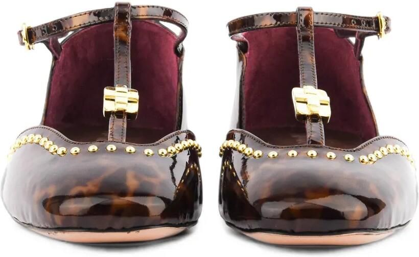 Morobé Florence pumps met studs en T-bandje Bruin - Foto 3