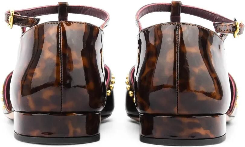 Morobé Florence pumps met studs en T-bandje Bruin - Foto 4