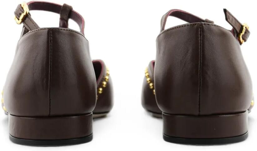 Morobé Florinne platte pumps verfraaid met studs Bruin - Foto 4