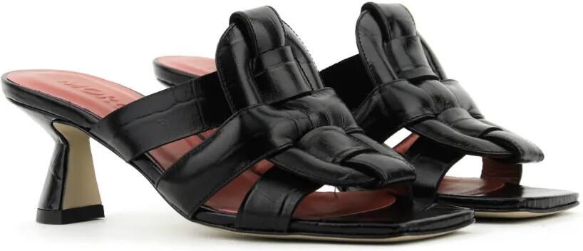 Morobé Leren sandalen met hak en krokodillenreliëf Zwart - Foto 5