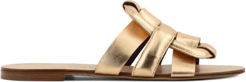 Morobé Robien geweven leren sandalen Goud