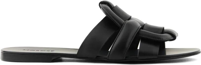 Morobé Robien geweven leren sandalen Zwart