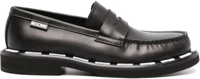 Moschino Contrasterende loafers Zwart