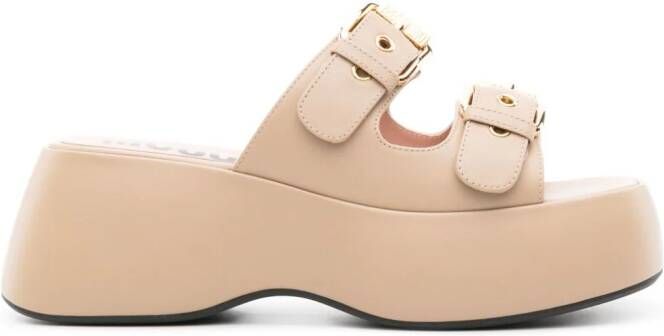 Moschino Dolly leren muiltjes Beige