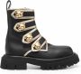 Moschino Enkellaarzen met gesp Zwart - Thumbnail 1