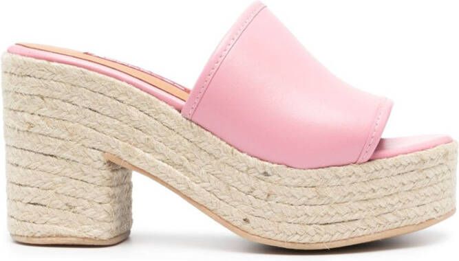 MOSCHINO JEANS 95mm leather espadrilles Roze