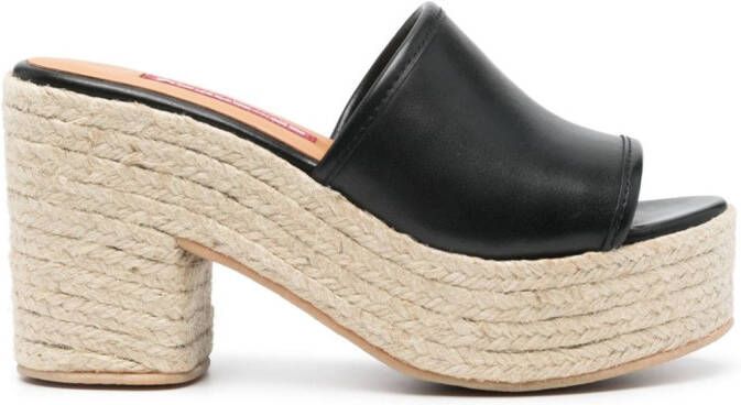 MOSCHINO JEANS 95mm leren espadrilles Zwart