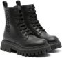 Moschino Kids Combat boots met geborduurd logo Zwart - Thumbnail 1