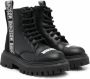 Moschino Kids Combat boots met logo Zwart - Thumbnail 1