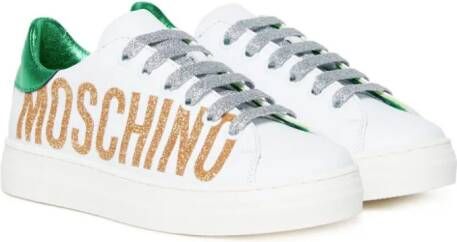 Moschino Kids Sneakers met logoprint Wit