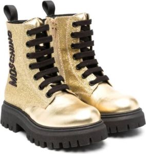 Moschino Kids Laarzen verfraaid met glitters Goud