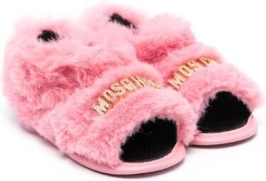 Moschino Kids Lammy slippers Roze
