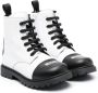 Moschino Kids Leren combat boots Zwart - Thumbnail 1