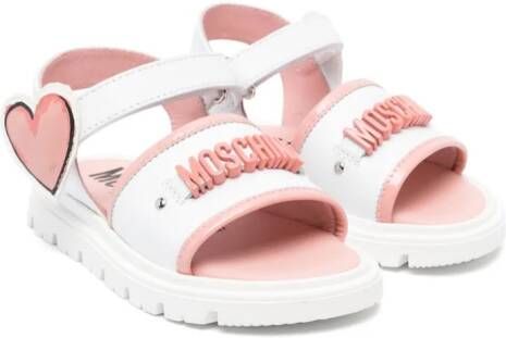 Moschino Kids Leren sandalen Wit