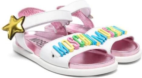 Moschino Kids Leren sandalen Wit