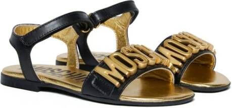 Moschino Kids Leren sandalen Zwart