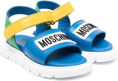 Moschino Kids Leren sneakers Blauw